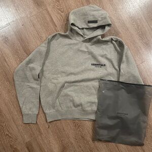 Essentials dark Gray Hoodie “dark oatmeal” medium